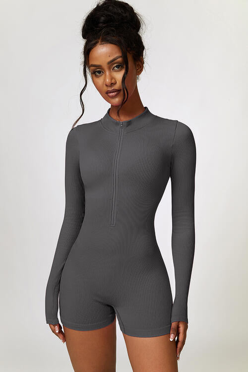 Slim & Fit Long Sleeve Active Romper