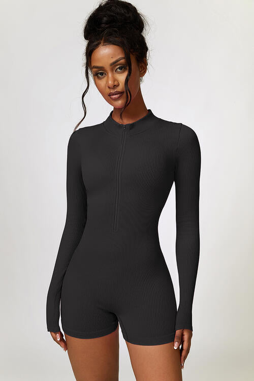 Slim & Fit Long Sleeve Active Romper