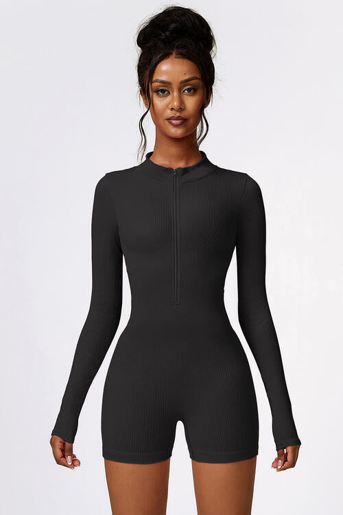 Slim & Fit Long Sleeve Active Romper