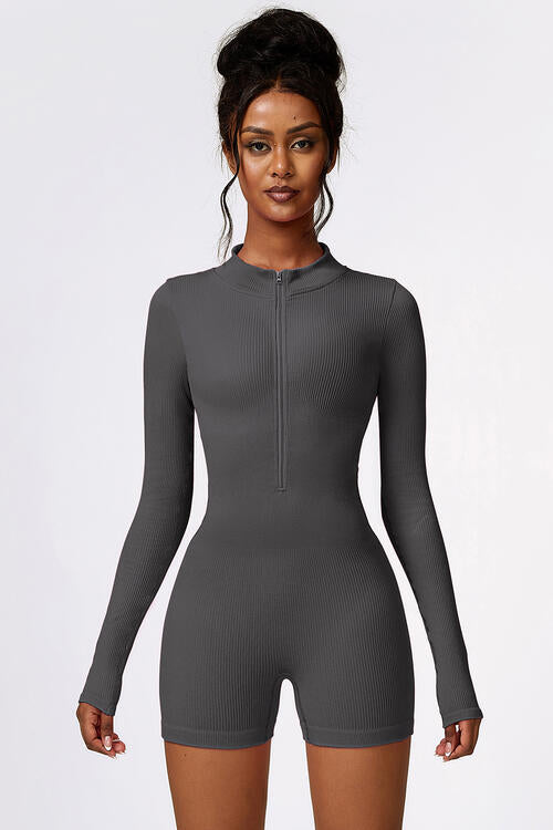 Slim & Fit Long Sleeve Active Romper