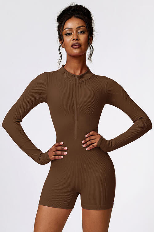 Slim & Fit Long Sleeve Active Romper